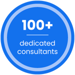 100+ Dedicated consultants badge